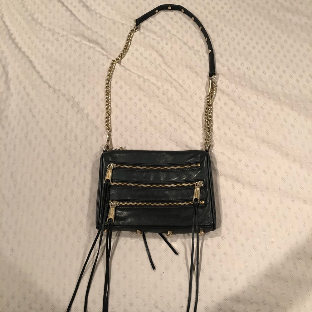 Black Rebecca Minkoff Mini 5-Zip Convertible bag